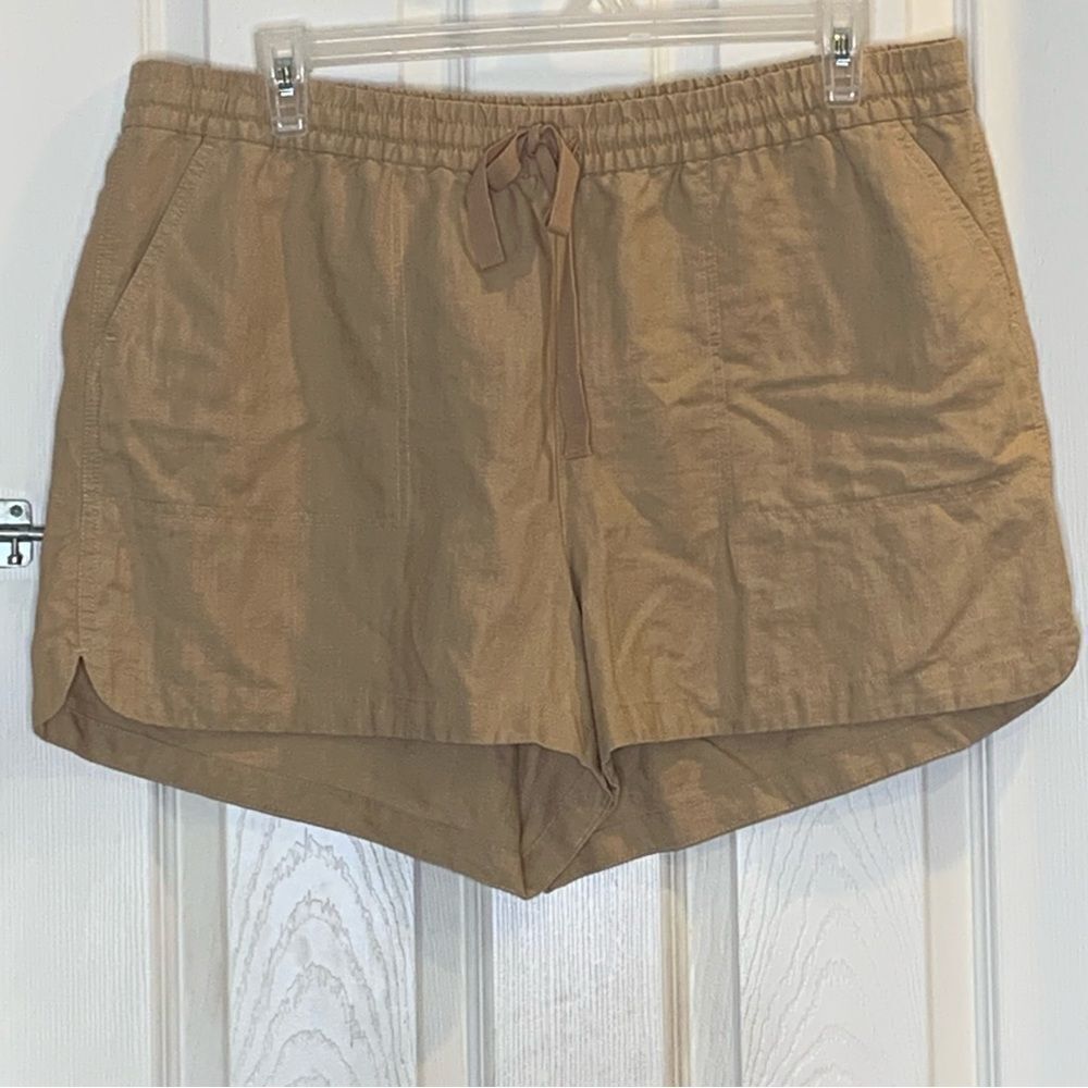 J Crew Linen Blend Tan Shorts Size XXL